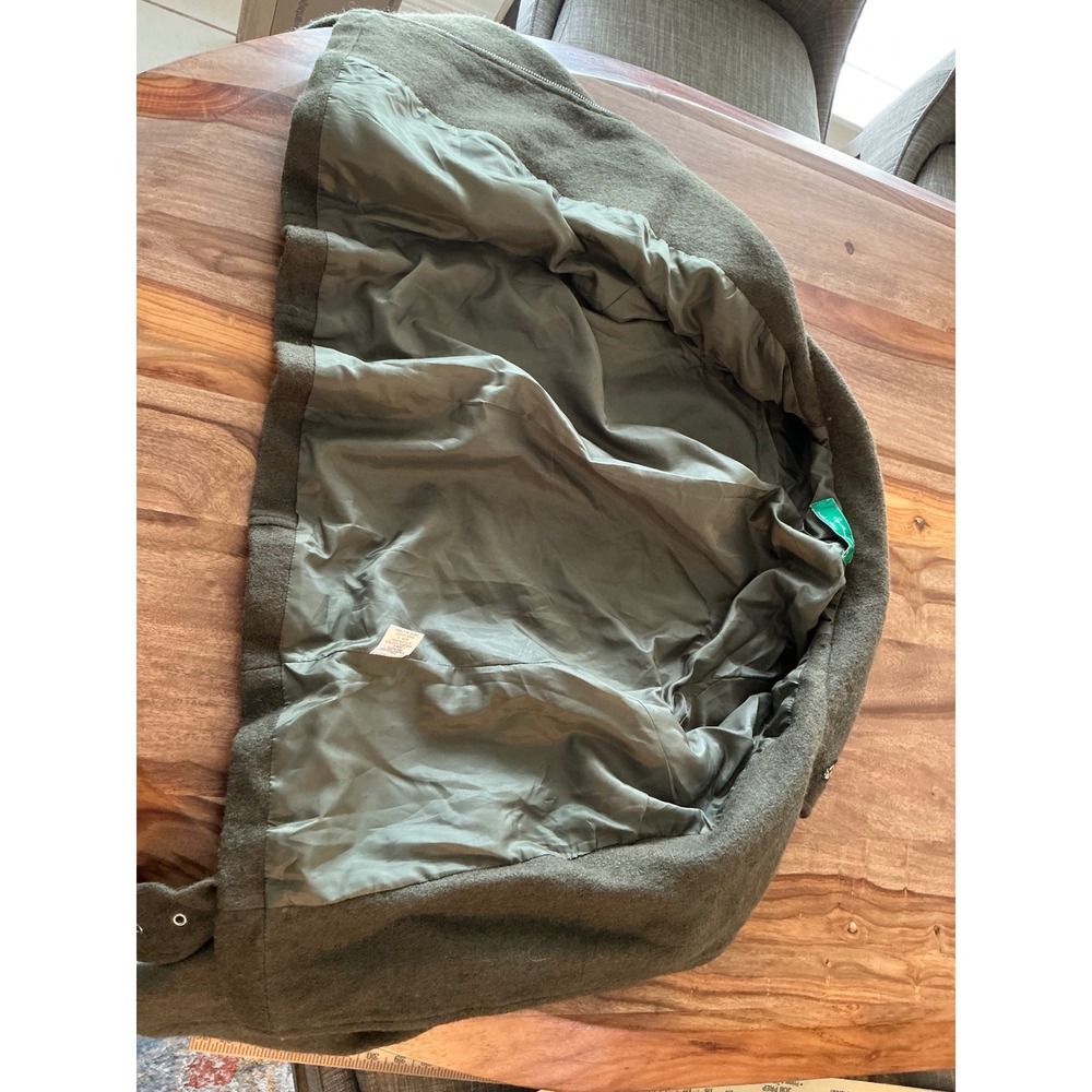 Signature Eight Butterfly Embroidered Moto Jacket Olive Green Wool Biker Small - Picture 11 of 13